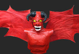 satan stage prop at rehearsal